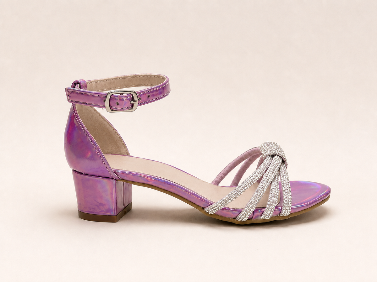 Aria Diamante Pink Block Heel Sandals