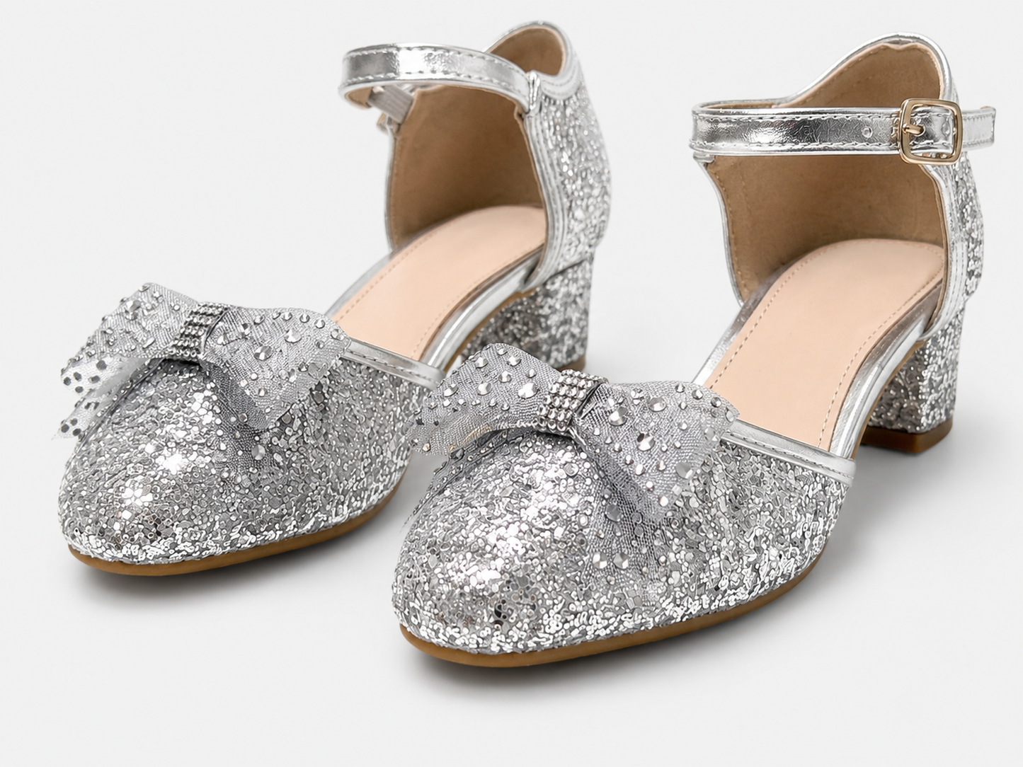Bella Silver Glitter Heels