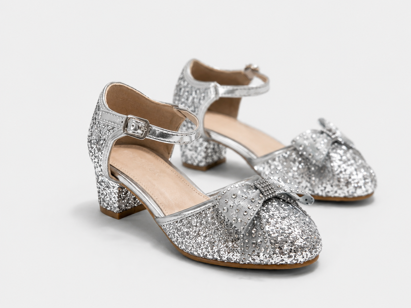 Bella Silver Glitter Heels