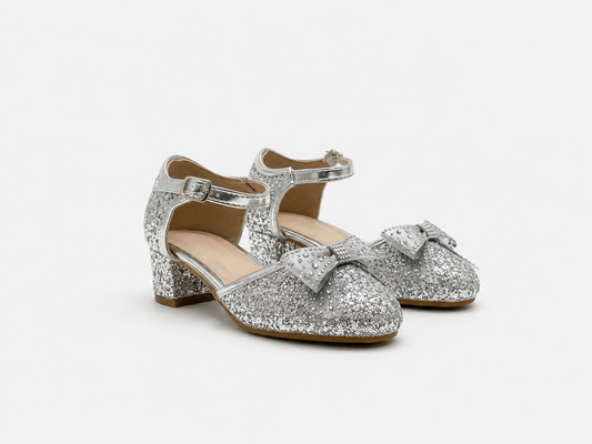 Bella Silver Glitter Heels