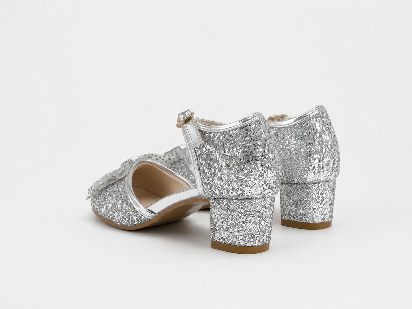 Bella Silver Glitter Heels