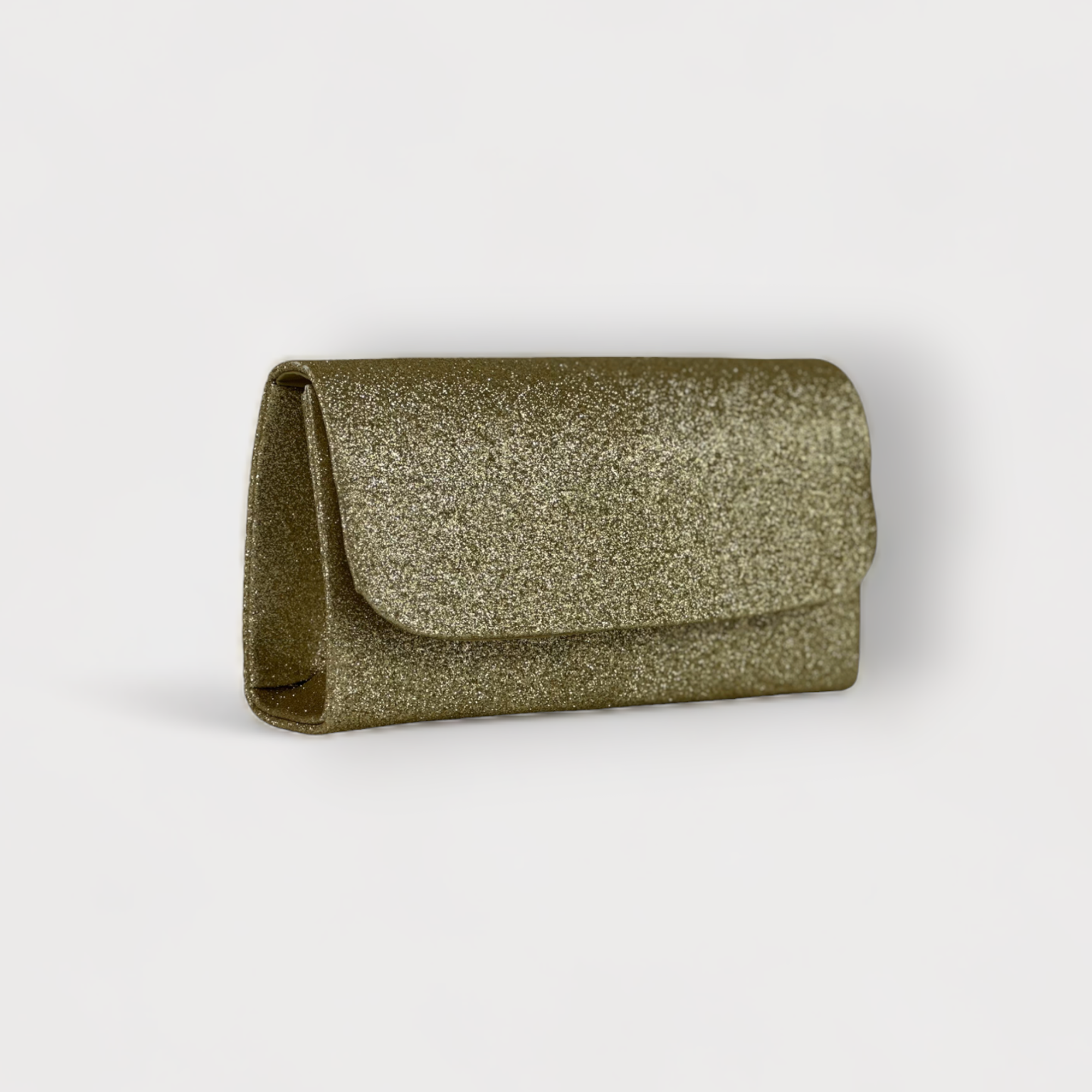 ISABELLA- White  Glitter Hand Clutch Bag