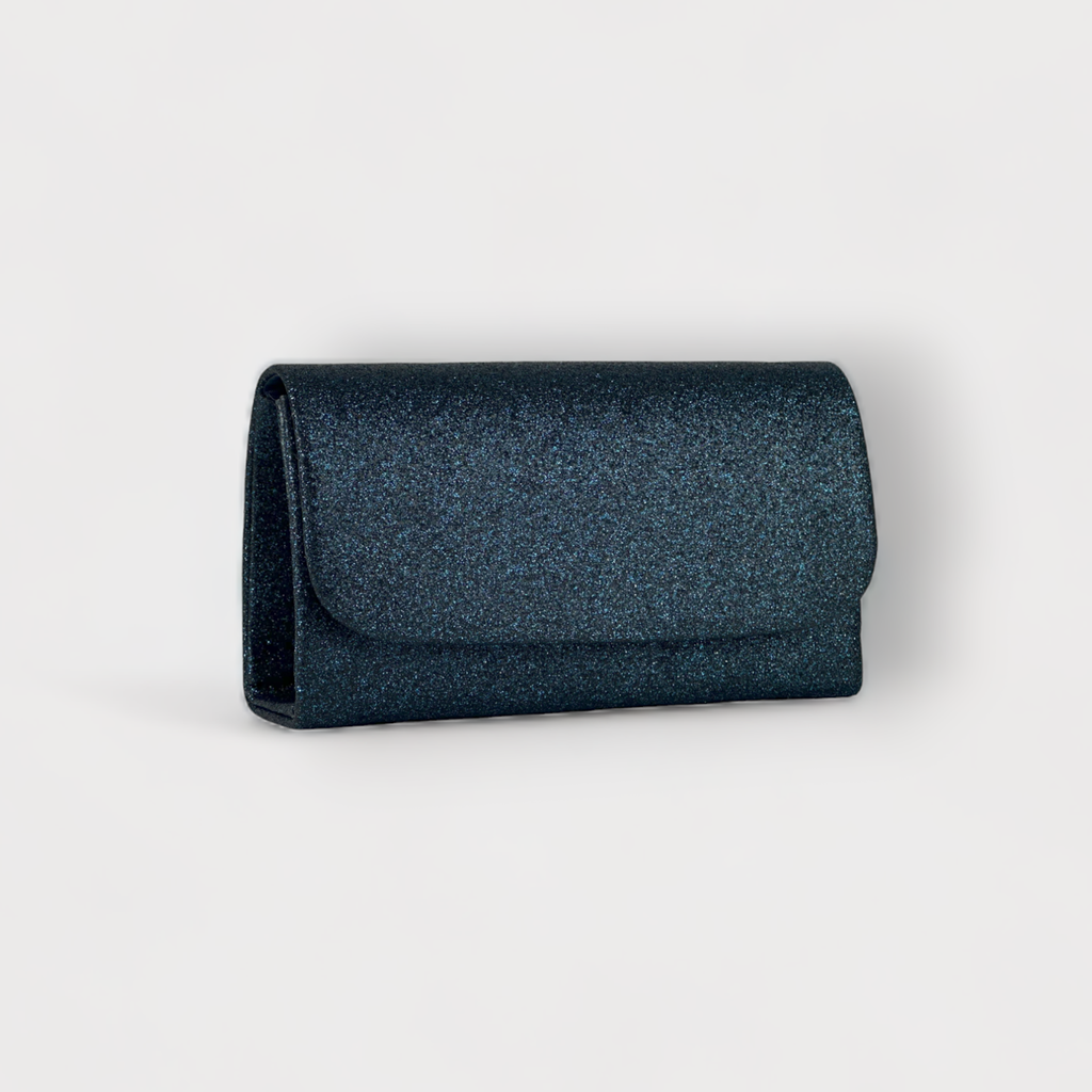 ISABELLA- Light Blue Glitter Hand Clutch Bag