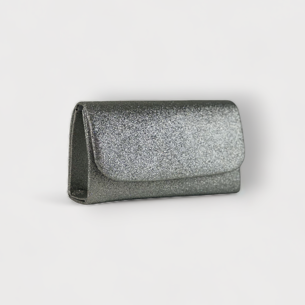 ISABELLA- Light Blue Glitter Hand Clutch Bag
