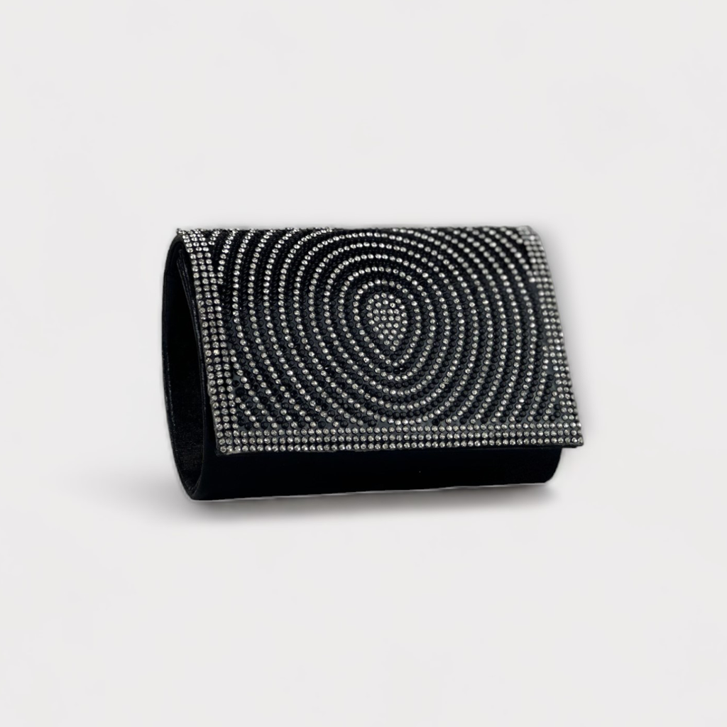 REMA- Black diamante clutch bag